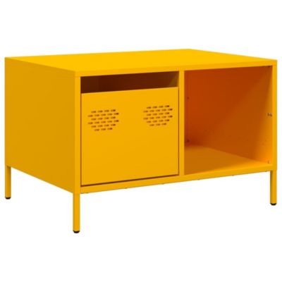 Table basse jaune moutarde 68,5x50x43,5 cm acier laminé à froid vidaXL