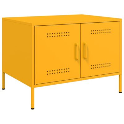 Table basse jaune moutarde 68x50x50,5 cm acier vidaXL