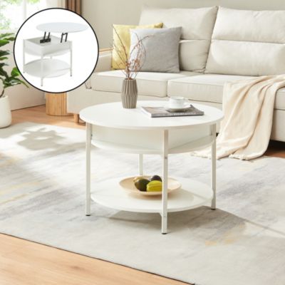 Table basse Kandas avec surface relevable blanc en.casa