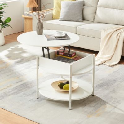 Table basse Kandas avec surface relevable blanc en.casa