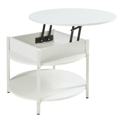 Table basse Kandas avec surface relevable blanc en.casa