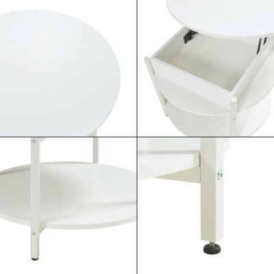 Table basse Kandas avec surface relevable blanc en.casa