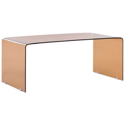 Table basse KENDALL Verre de sécurité Marron