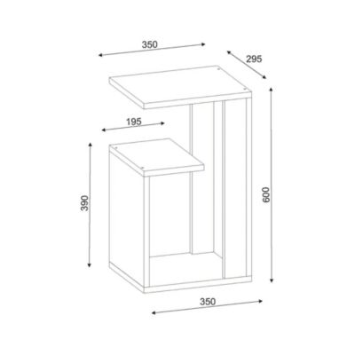 Table basse Kochab, Table basse, Porte-revues pour canapé, Etagère de salon, 35x30h60 cm, Blanc