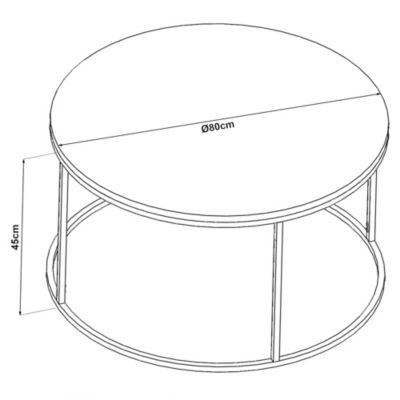 Table basse Kolari forme ronde en verre trempé fumé 45 x 80 cm noir en.casa