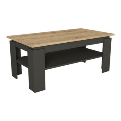Table basse Krirdfjos 110 x 60 x 47 cm anthracite effet chêne saphir  en.casa