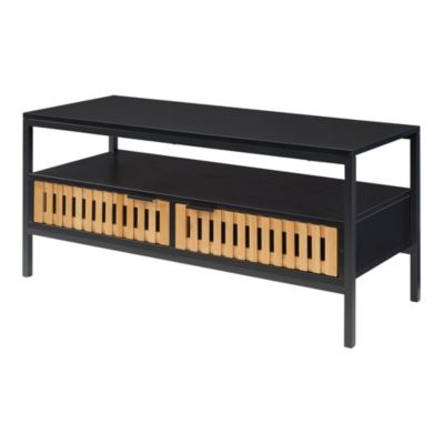 Table basse Luniehti 100 x 40 x 48 cm noir naturel en.casa