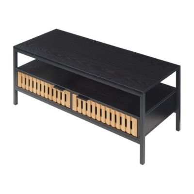 Table basse Luniehti 100 x 40 x 48 cm noir naturel en.casa