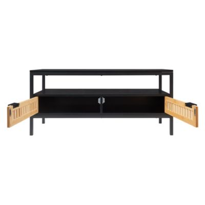 Table basse Luniehti 100 x 40 x 48 cm noir naturel en.casa