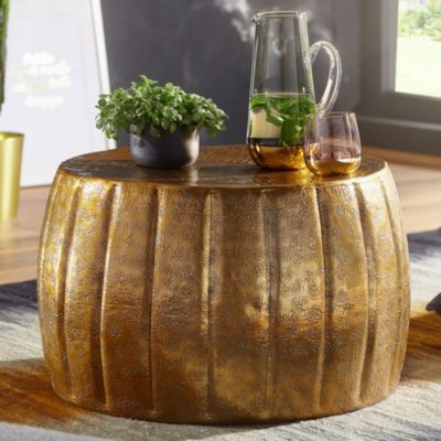 Table Basse Métal 60x36x60 cm Table d'appoint Design Bout de canapé Rond FineBuy