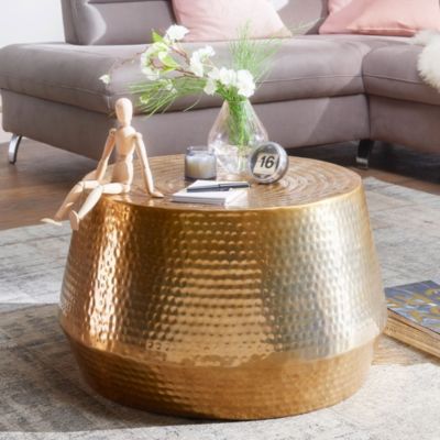 Table Basse Métal 60x36x60 cm Table d'appoint Design Bout de canapé Rond FineBuy