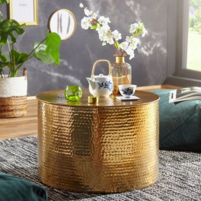 Table Basse Métal 61x40,5x61 cm Table d'appoint Design Bout de canapé FineBuy