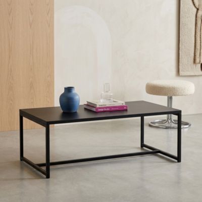 Table basse métal noir 100x50x36cm - Industrielle - pieds en métal. design