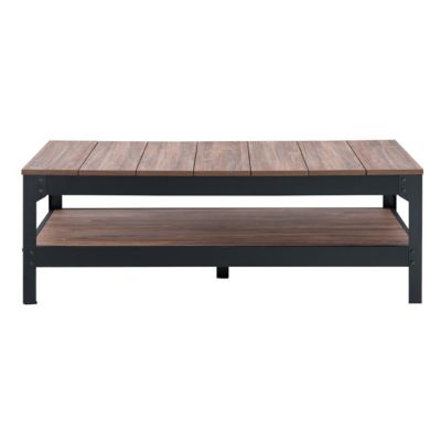 Table basse métal noir et bois - L117cm