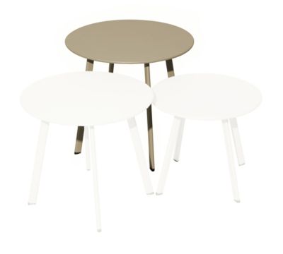 Table basse Masai Proloisirs acier mat beige sable P.50 cm x L.500 cm x H.43 cm
