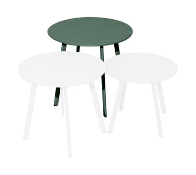 Table basse Masai Proloisirs acier mat vert P.50 cm x L.500 cm x H.43 cm