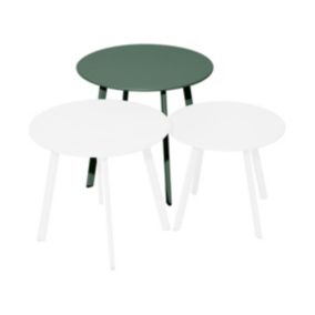 Table basse Masai Proloisirs acier mat vert P.50 cm x L.500 cm x H.43 cm