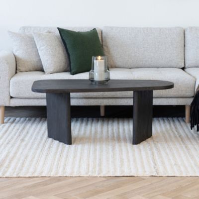 Table Basse Melo en Bois Marron Foncé - Dimensions 50x100x41 cm