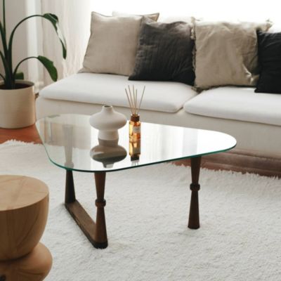 Table basse Mexique, Porte-revues 96x81x41h cm Marron Noyer