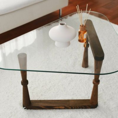 Table basse Mexique, Porte-revues 96x81x41h cm Marron Noyer