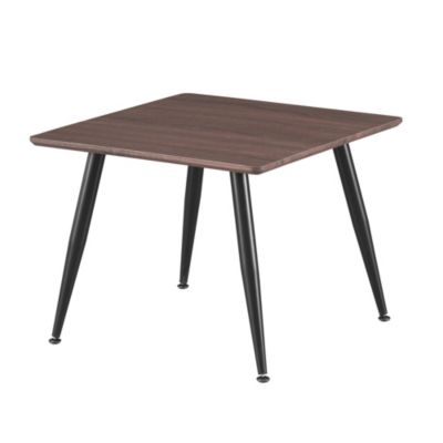 Table basse Monaco 60 x 60 cm avec plateau blanc et pieds en métal noir