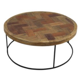 Table basse mosaique teck/fer - recyclé Teck  80/33