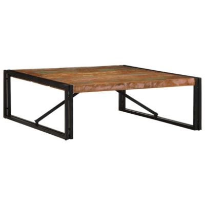 Table basse multicolore 100x100x35 cm bois récupération massif vidaXL
