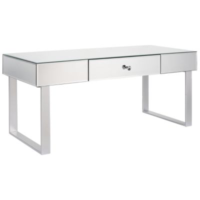 Table basse NESLE Miroir argenté avec rangement
