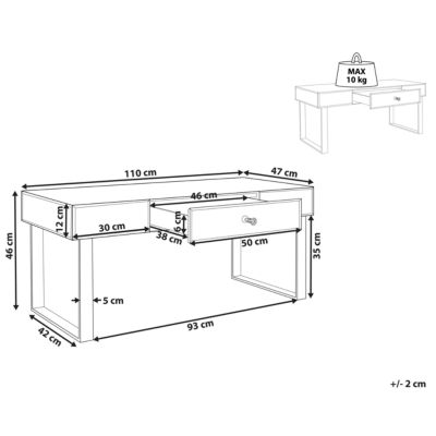 Table basse NESLE Miroir argenté avec rangement