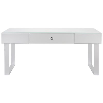 Table basse NESLE Miroir argenté avec rangement
