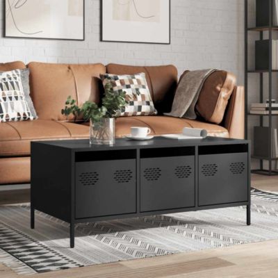 Table basse noir 101,5x50x43,5 cm acier laminé à froid vidaXL
