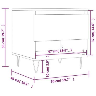 Table basse noir 50x46x50 cm vidaXL