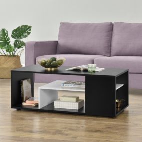 Table Basse Osby Rectangulaire Noir Blanc en.casa