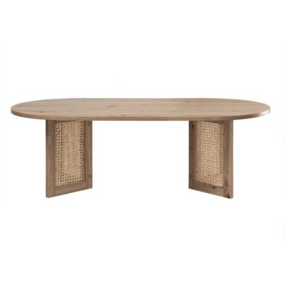 Table basse ovale avec piètements rotin L120 cm - TALIA