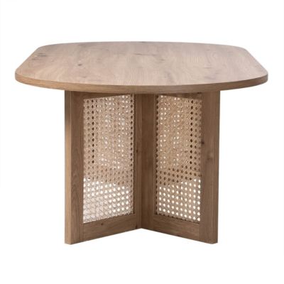 Table basse ovale avec piètements rotin L120 cm - TALIA
