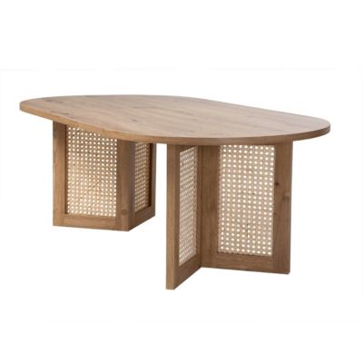 Table basse ovale avec piètements rotin L120 cm - TALIA