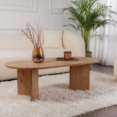 Table basse ovale en aggloméré Sable