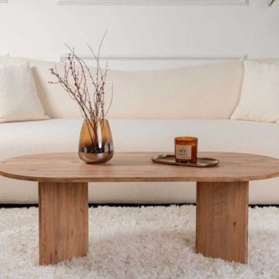 Table basse ovale en aggloméré Sable
