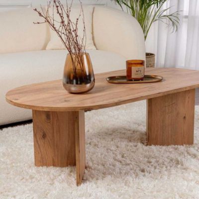 Table basse ovale en aggloméré Sable