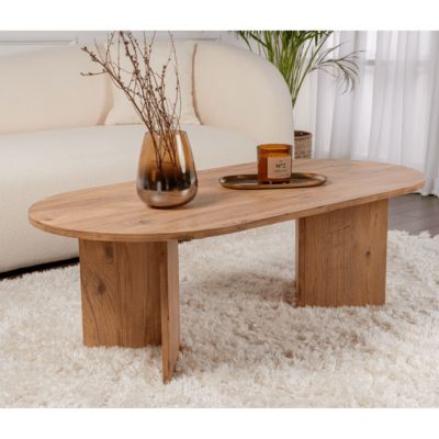 Table basse ovale en aggloméré Sable