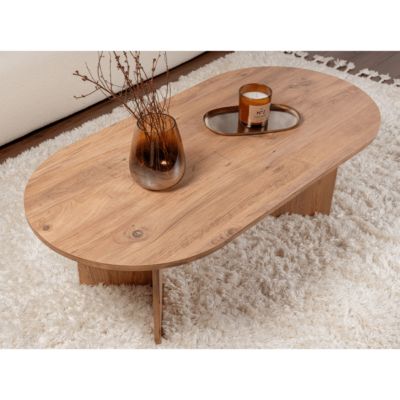 Table basse ovale en aggloméré Sable