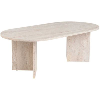 Table basse ovale en aggloméré Sable