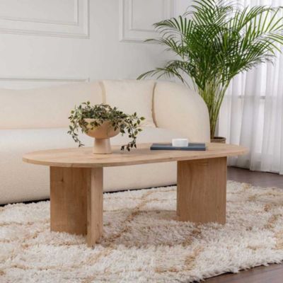 Table basse ovale en aggloméré Sable