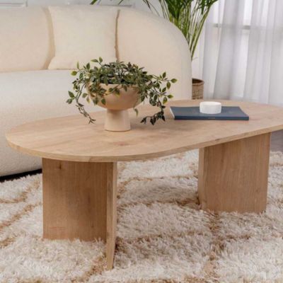Table basse ovale en aggloméré Sable