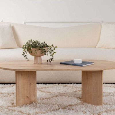 Table basse ovale en aggloméré Sable