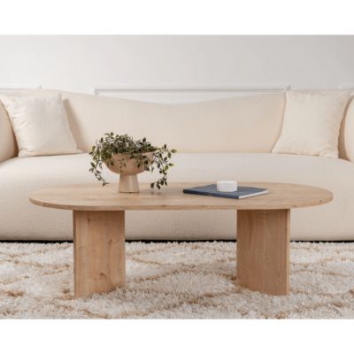 Table basse ovale en aggloméré Sable