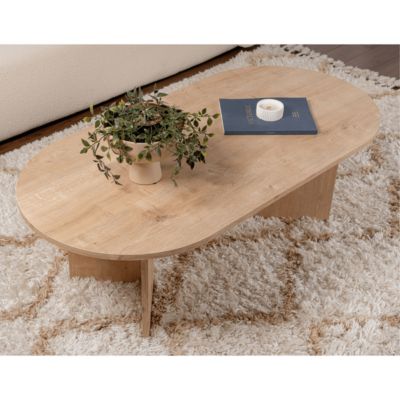 Table basse ovale en aggloméré Sable