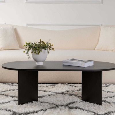 Table basse ovale en aggloméré Sable | Castorama