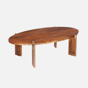 Table basse ovale en bois de manguier massif 120cm