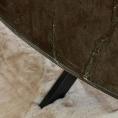 Table basse ovale en marbre noir DUOMO